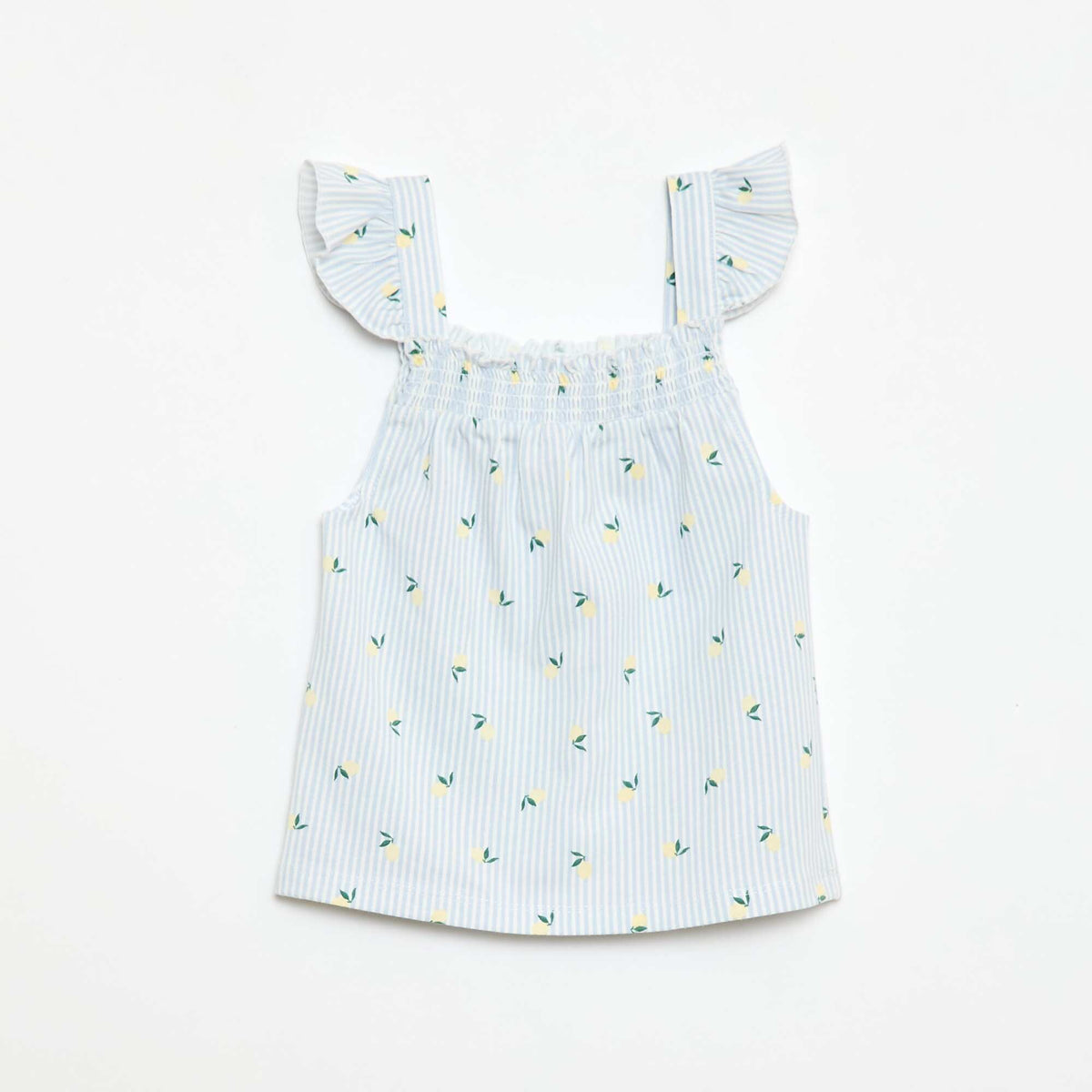 Pyjama court haut volanté + short - 2 pièces BLEU