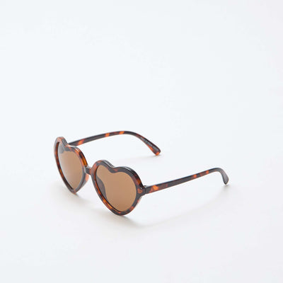 Paire de lunettes de soleil forme cœur MARRON