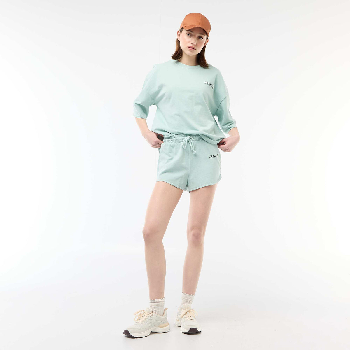 Tee-shirt oversize avec inscription BLEU