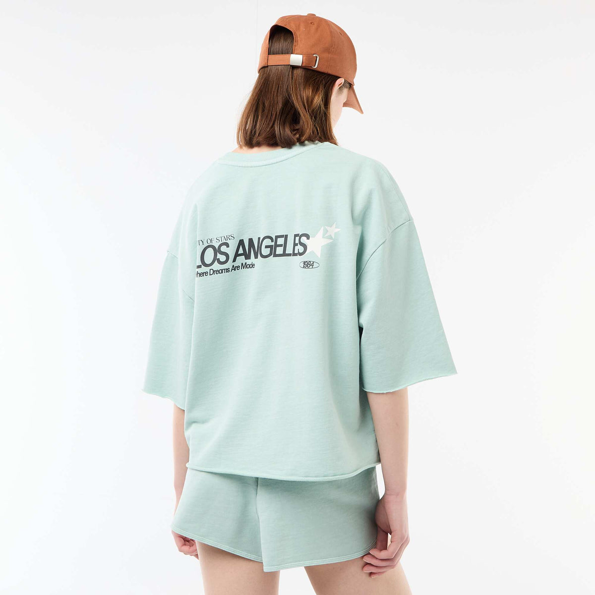 Tee-shirt oversize avec inscription BLEU