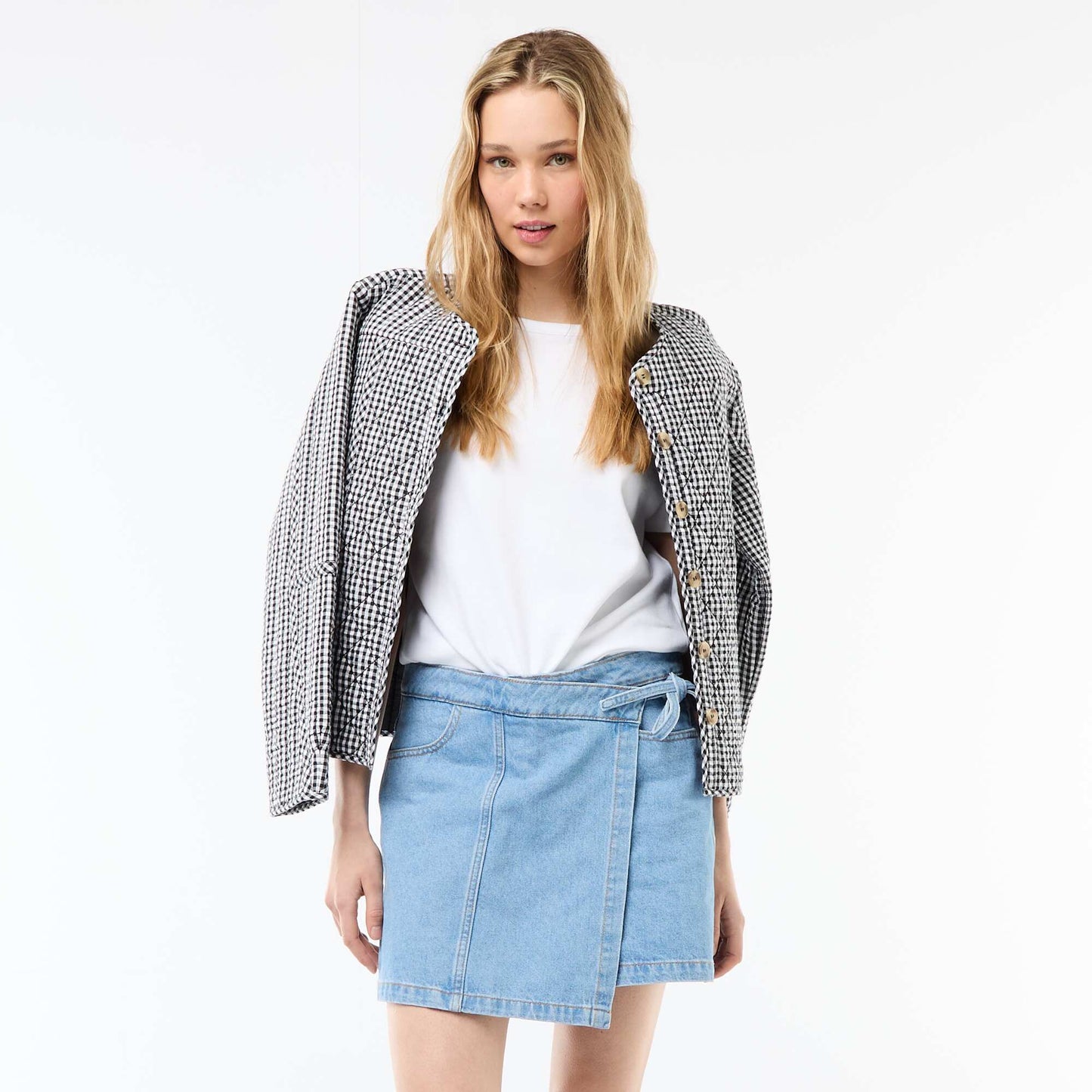 Jupe short en jean BLEU