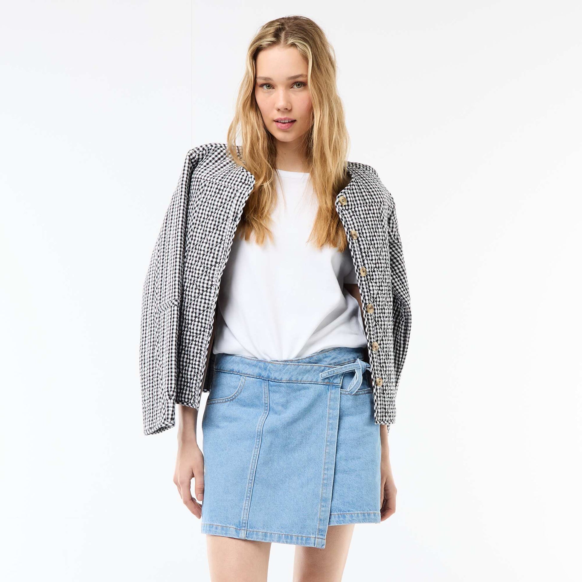 Jupe short en jean BLEU