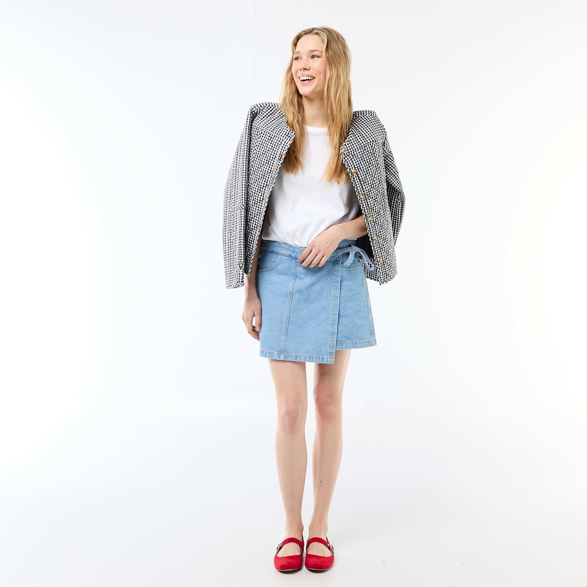 Jupe short en jean BLEU