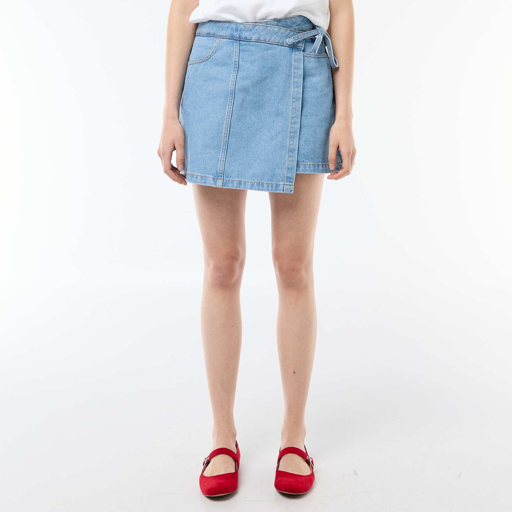 Jupe short en jean BLEU