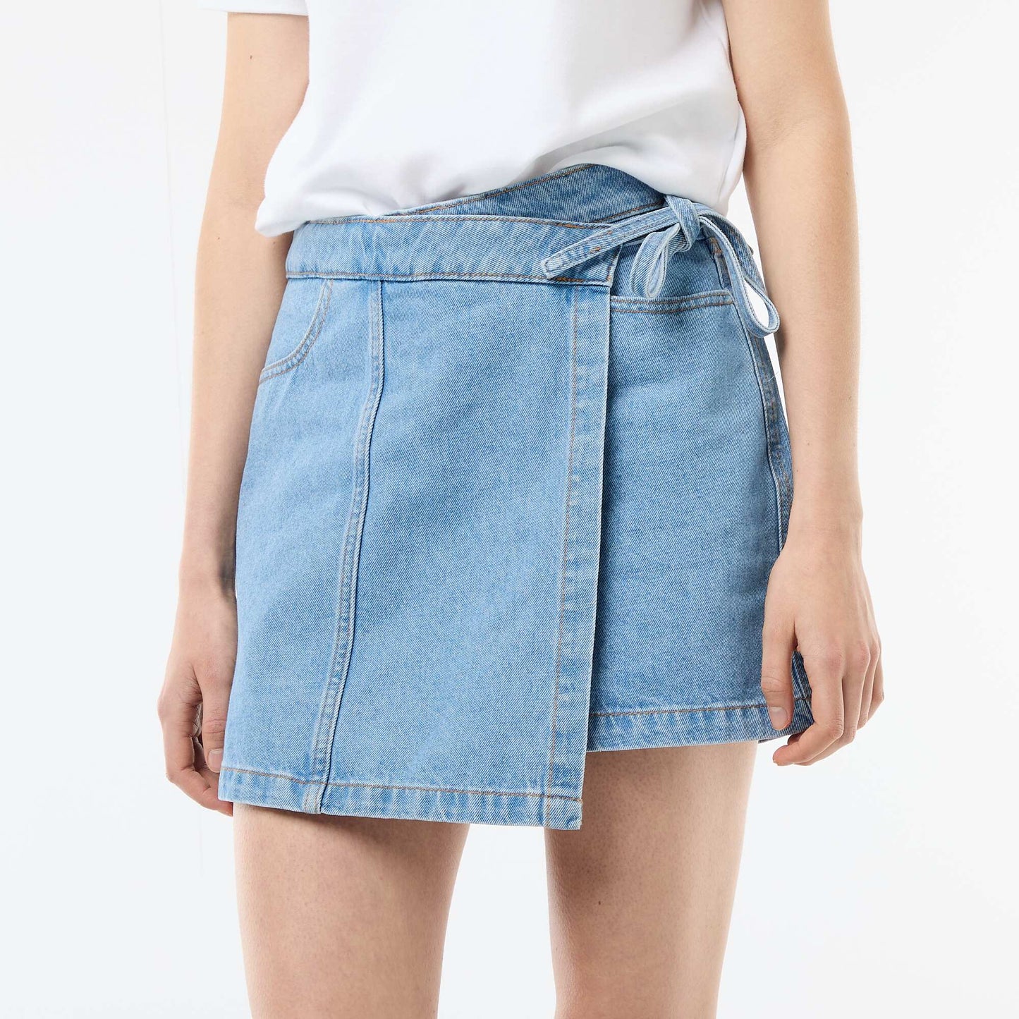Jupe short en jean BLEU