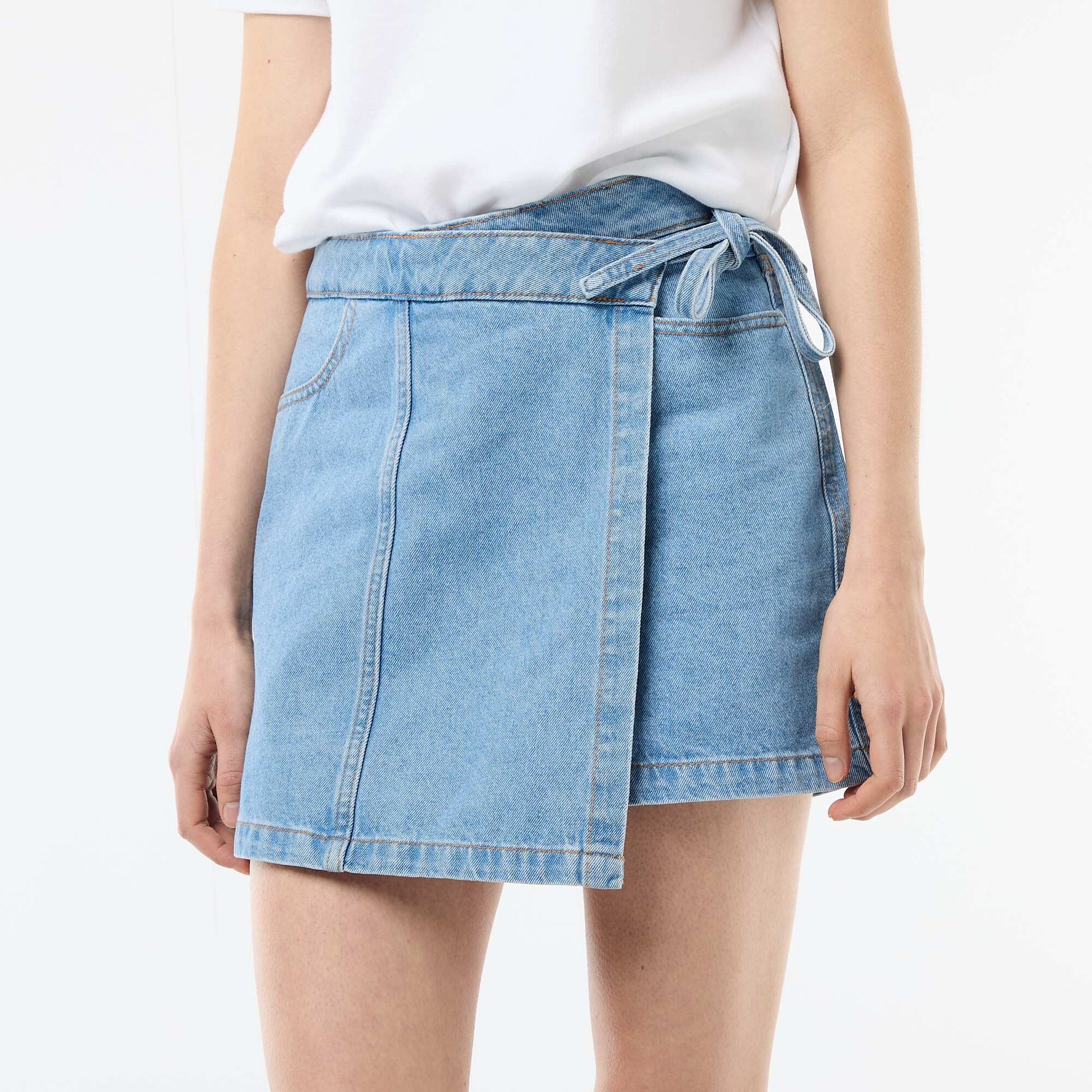 Jupe short en jean BLEU
