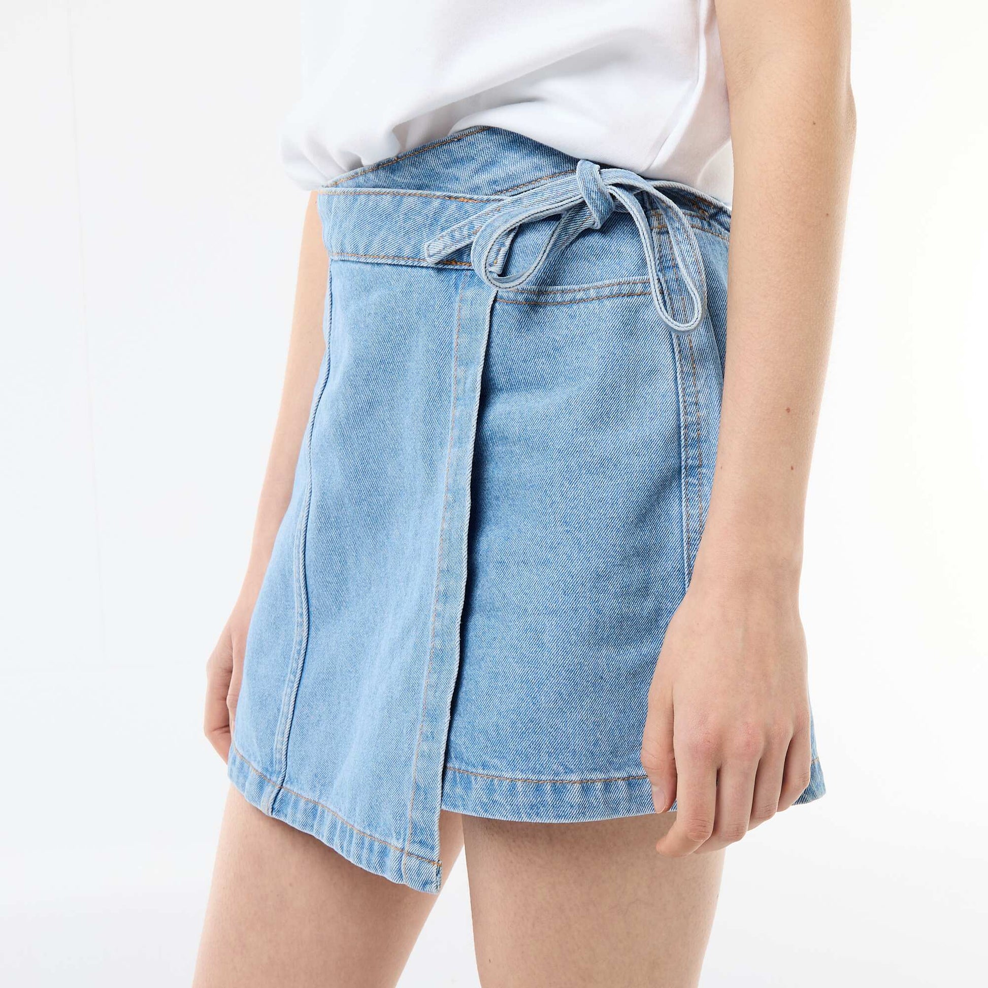 Jupe short en jean BLEU