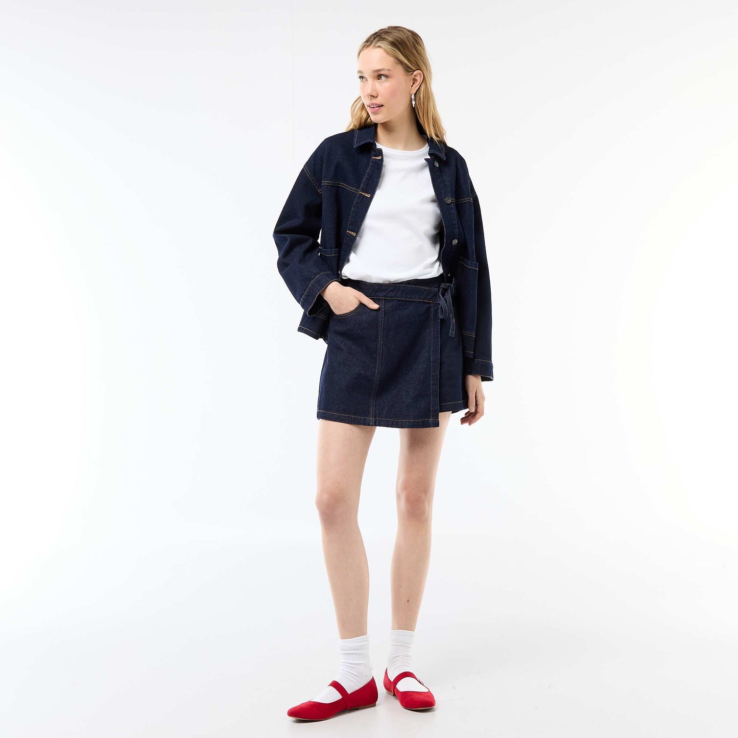Jupe short en jean BLEU