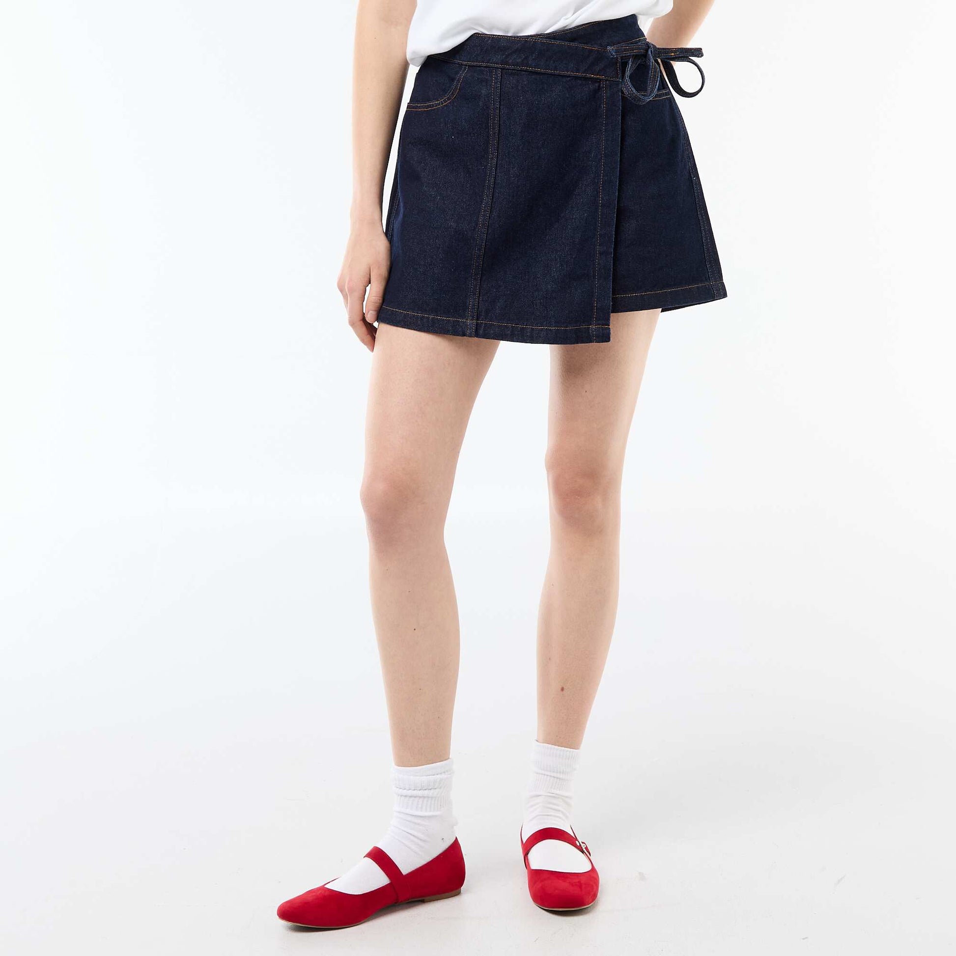 Jupe short en jean BLEU