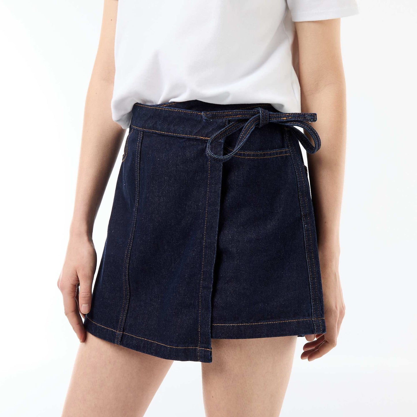Jupe short en jean BLEU
