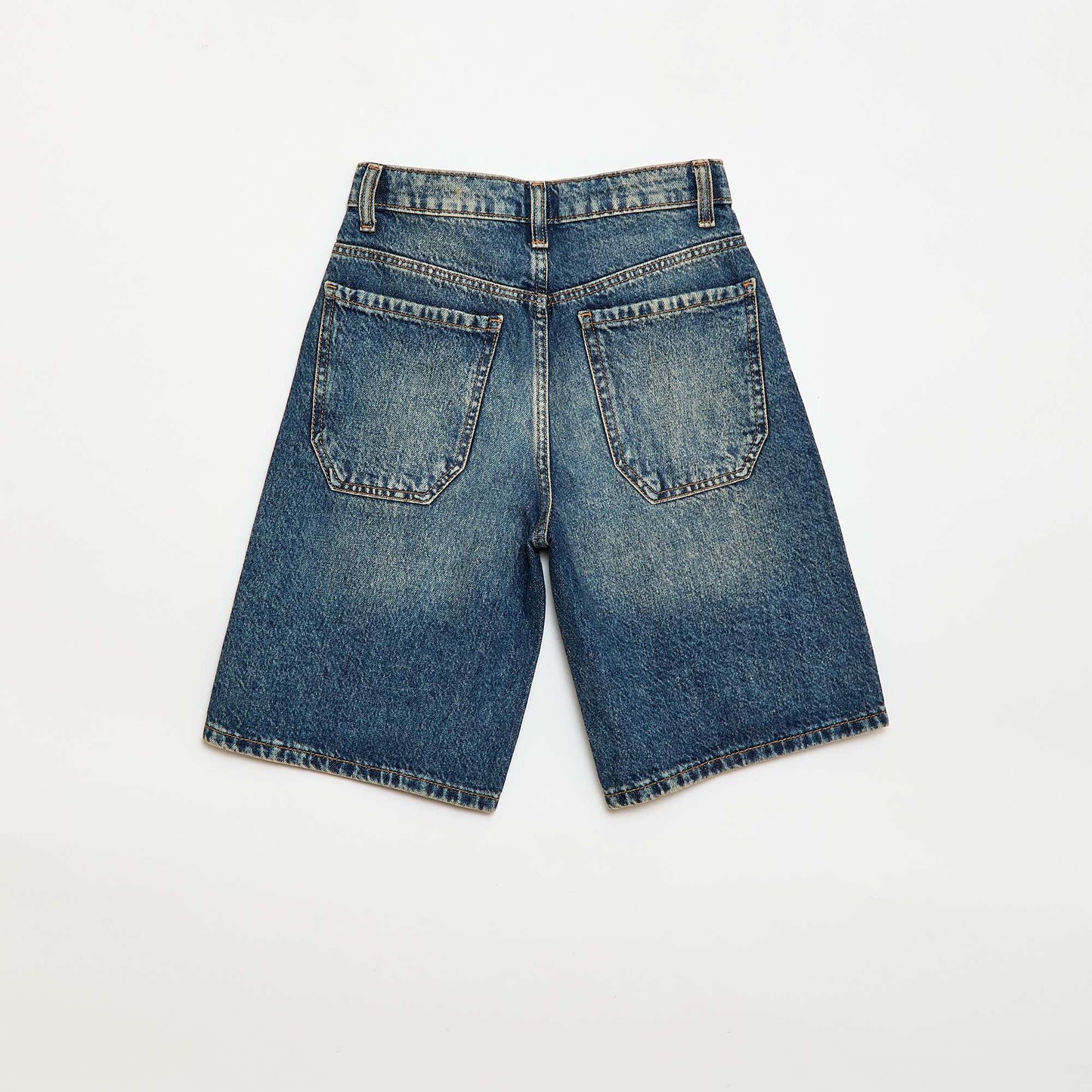 Bermuda baggy denim en coton BLEU