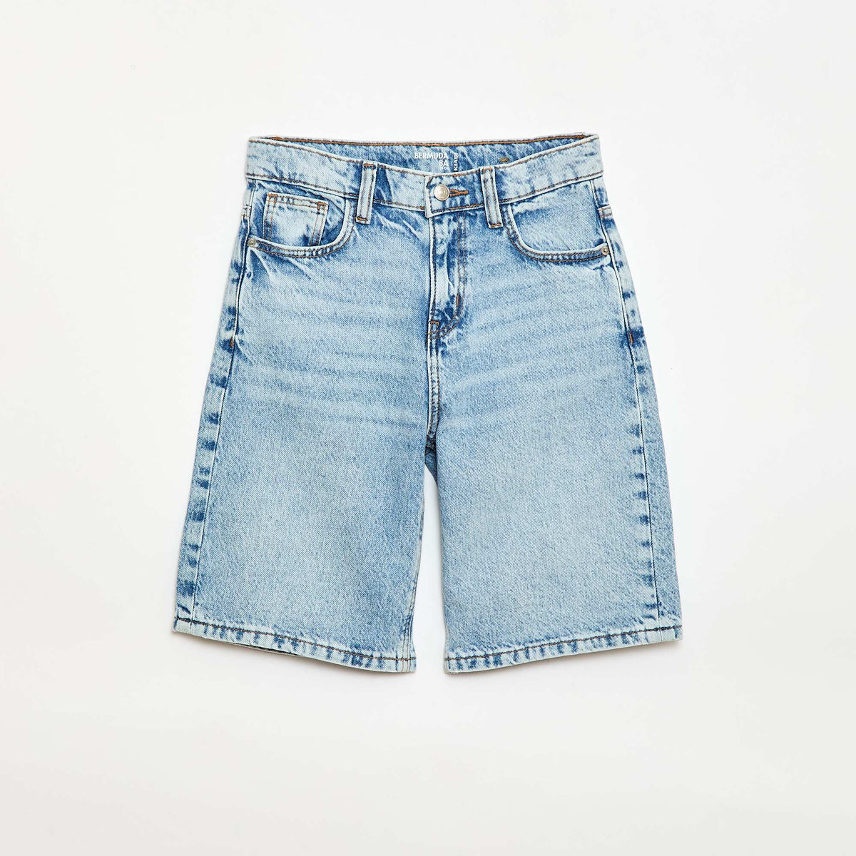 Bermuda baggy denim en coton BLEU