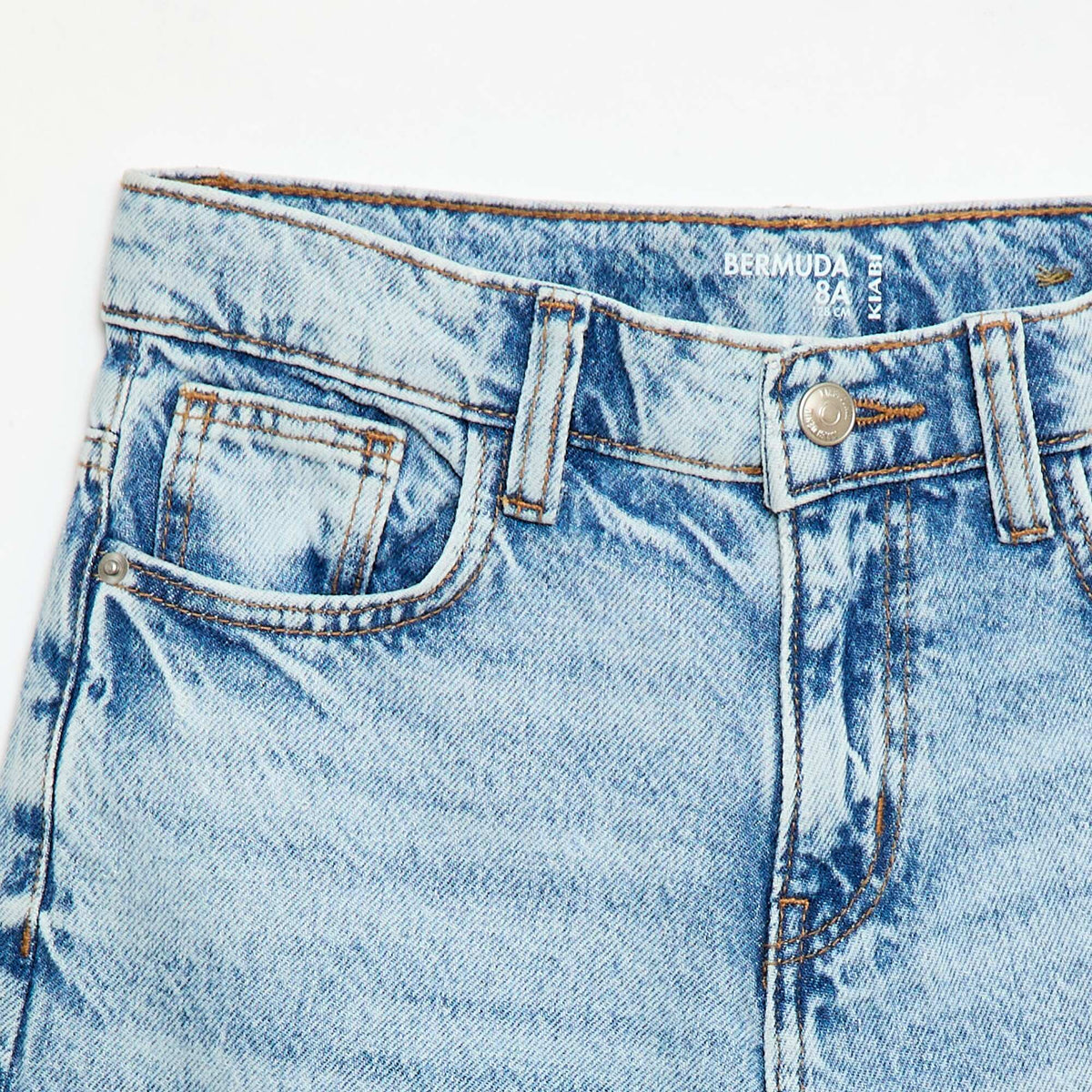Bermuda baggy denim en coton BLEU