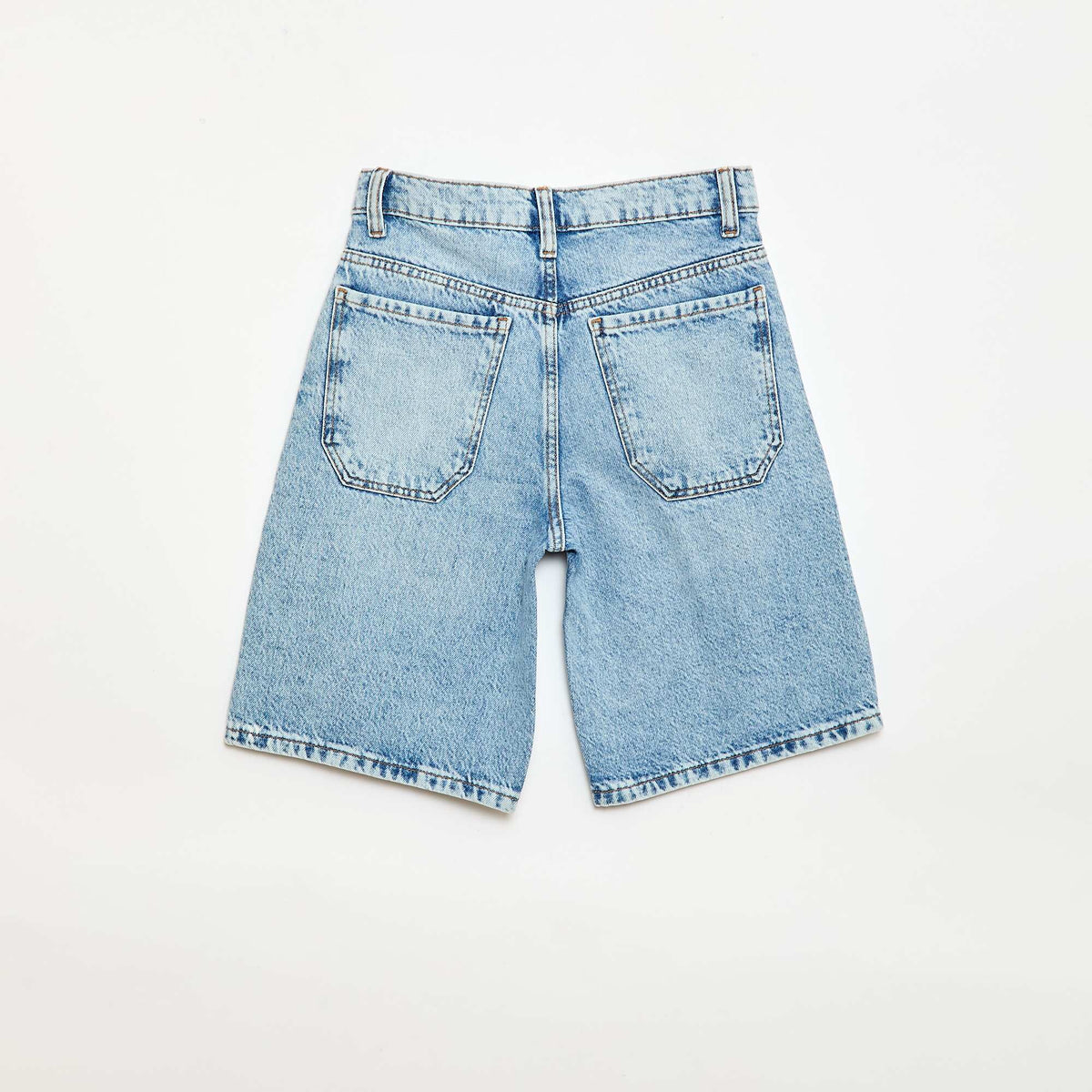 Bermuda baggy denim en coton BLEU