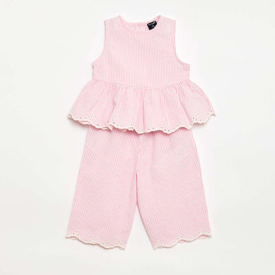 Ensemble blouse + pantalon Vichy -  2 pièces ROSE