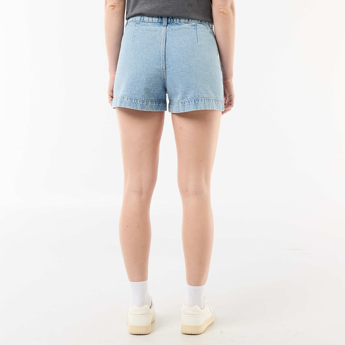 Short en denim avec poches tressées BLEU