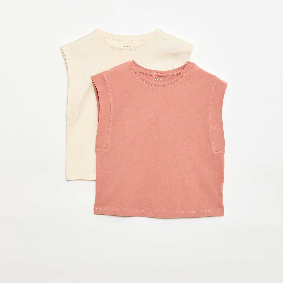 Lot de 2 débardeurs uni ROSE
