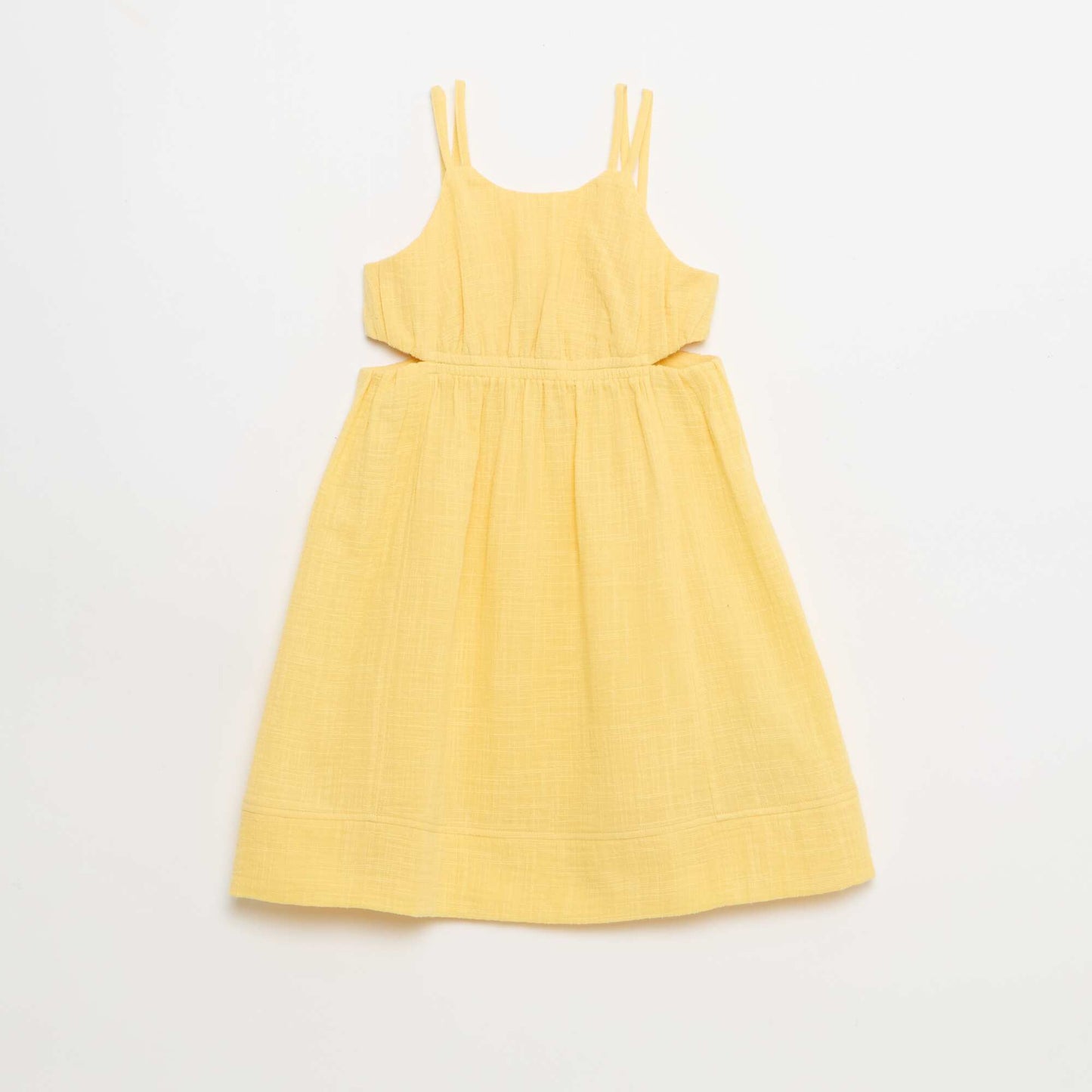 Robe à fines bretelles non réglables + fentes sur les côtés JAUNE