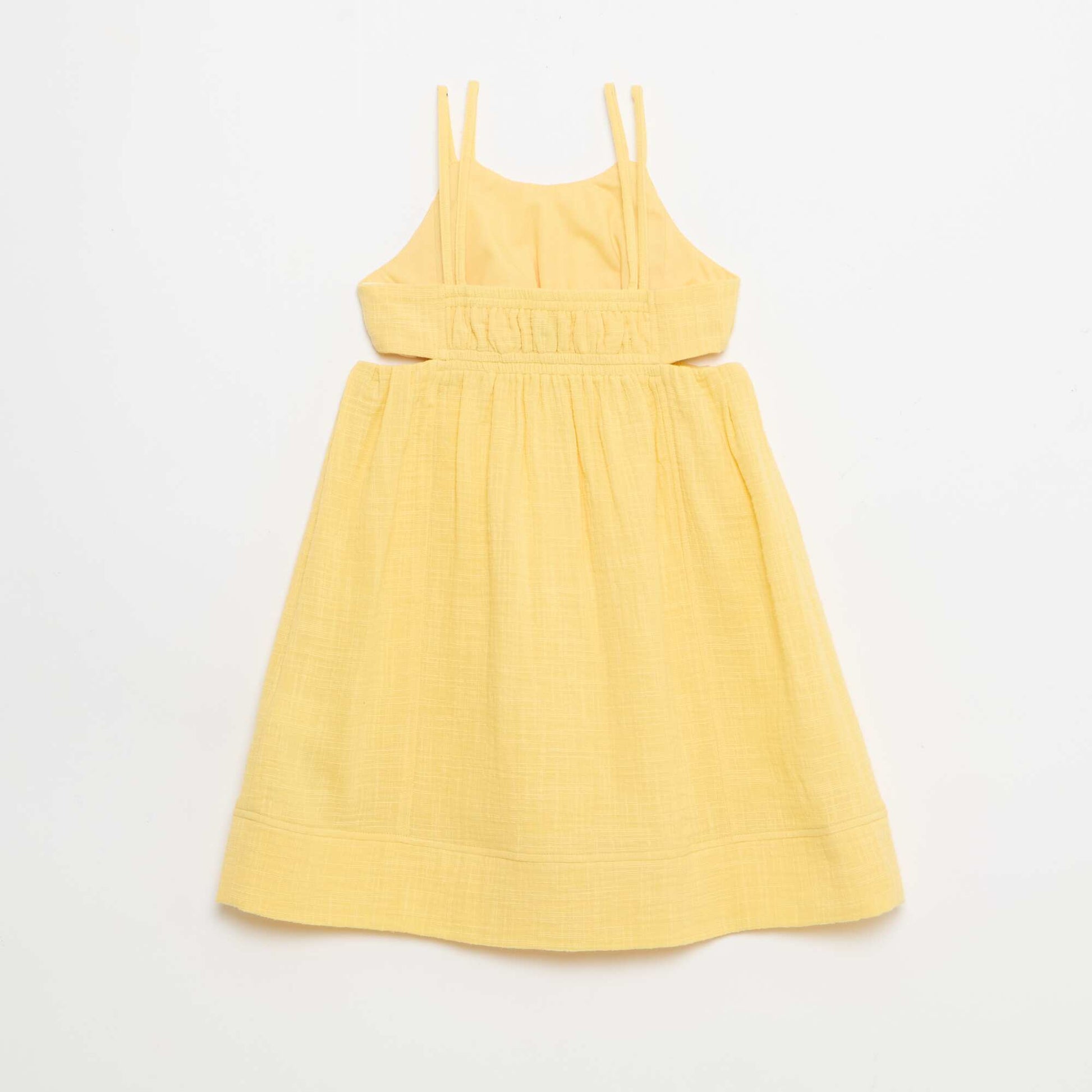 Robe à fines bretelles non réglables + fentes sur les côtés JAUNE