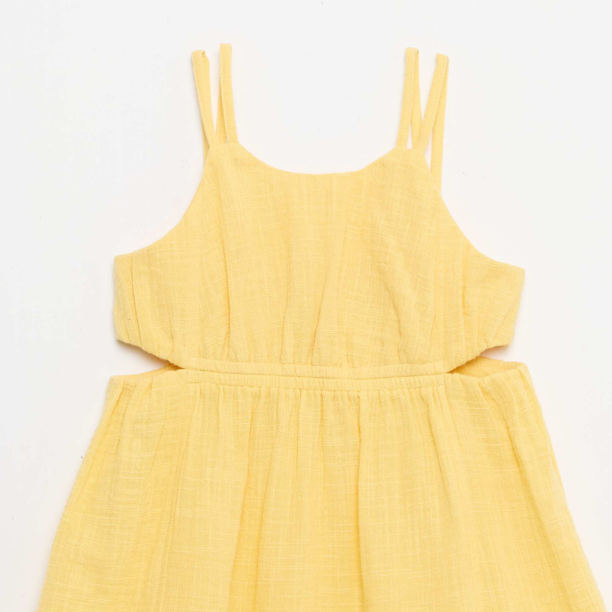 Robe à fines bretelles non réglables + fentes sur les côtés JAUNE