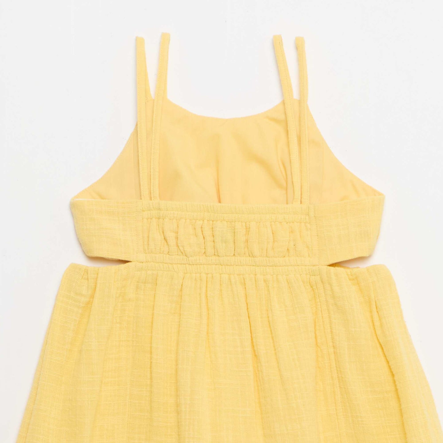 Robe à fines bretelles non réglables + fentes sur les côtés JAUNE