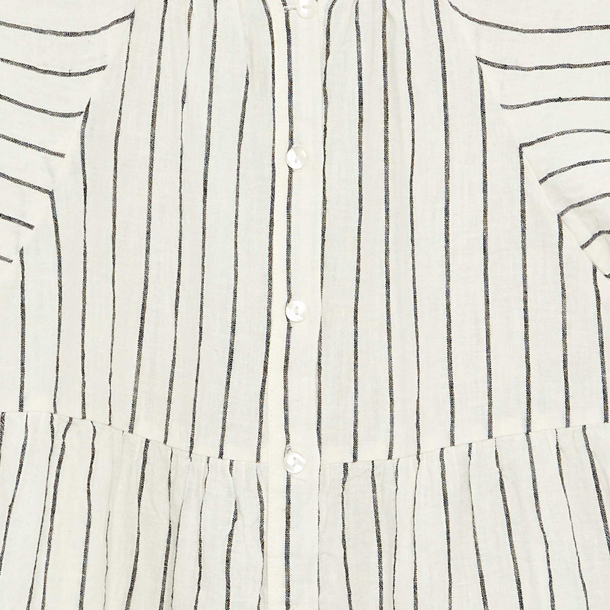 Robe rayée à coupe évasée ECRU