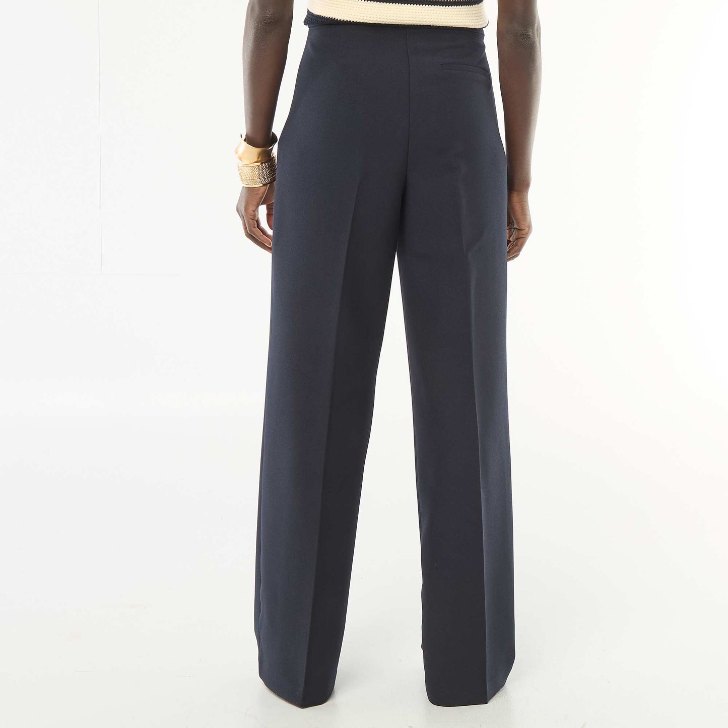 Pantalon large à boutons marinière BLEU