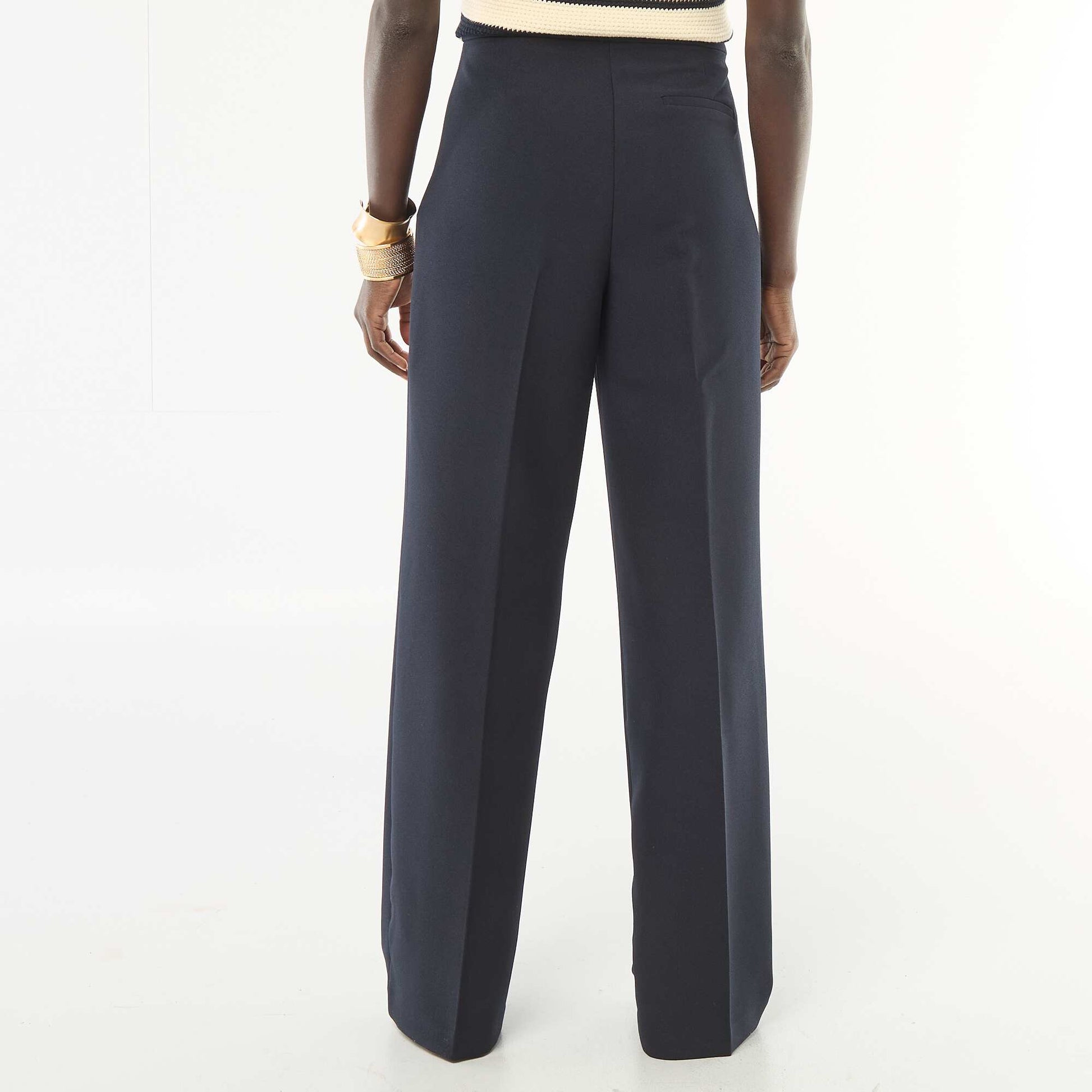 Pantalon large à boutons marinière BLEU