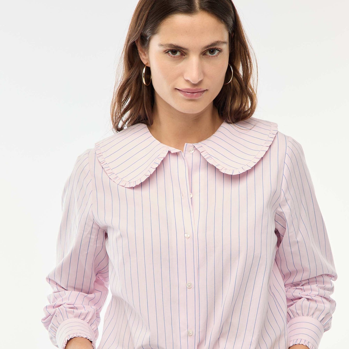 Chemise col claudine ROSE