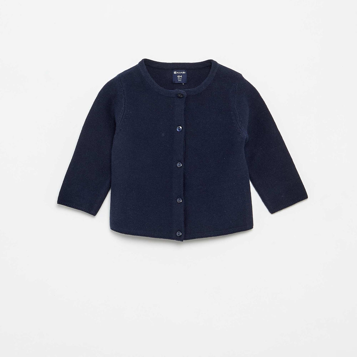 Gilet en maille fine jauge uni BLEU