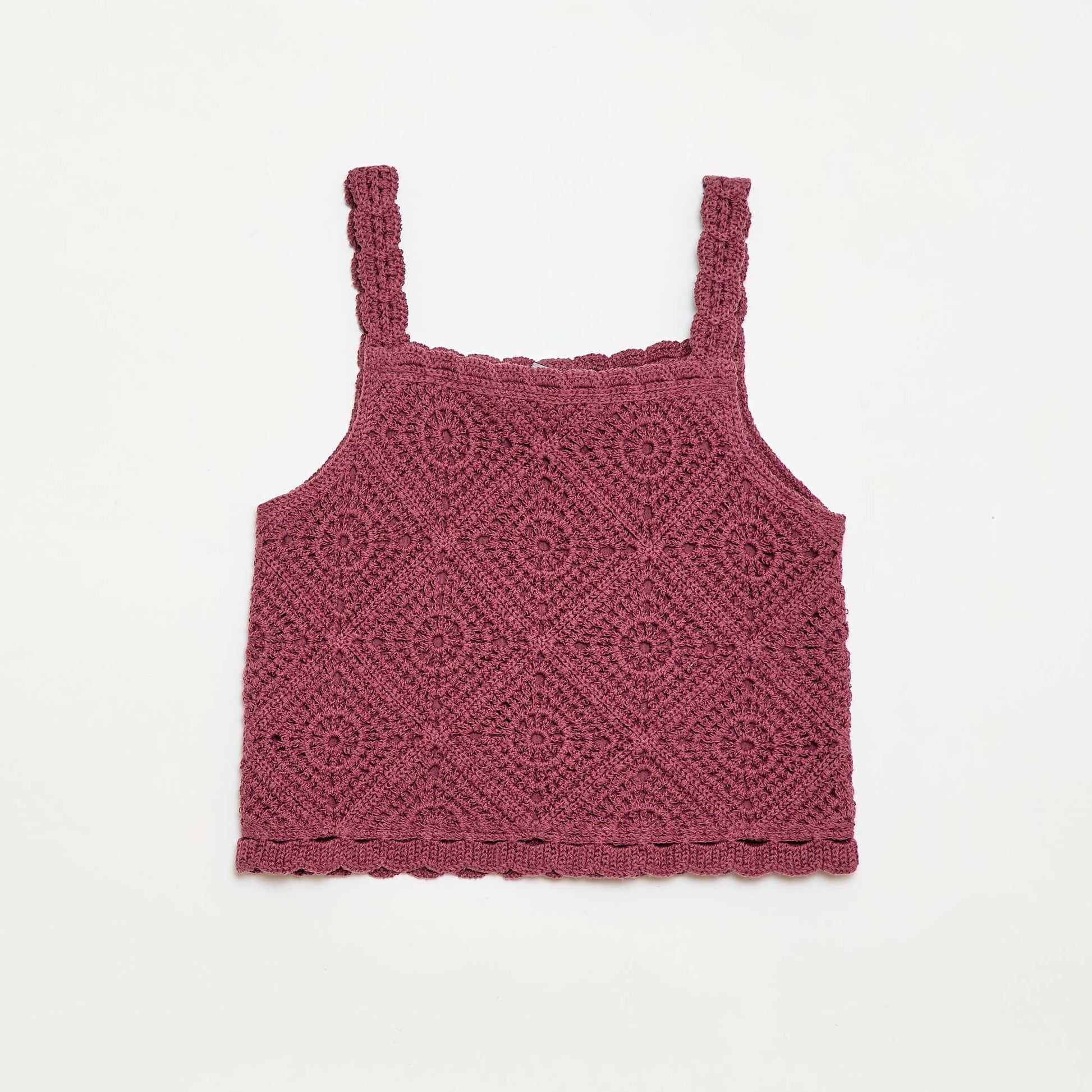 Top en crochet uni VIOLET