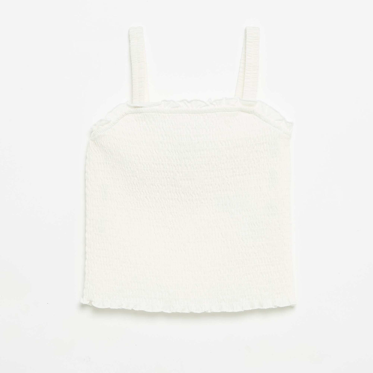 T-shirt smoké à bretelles BLANC