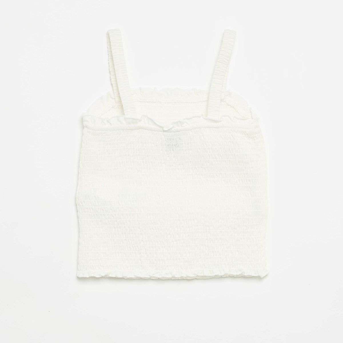 T-shirt smoké à bretelles BLANC