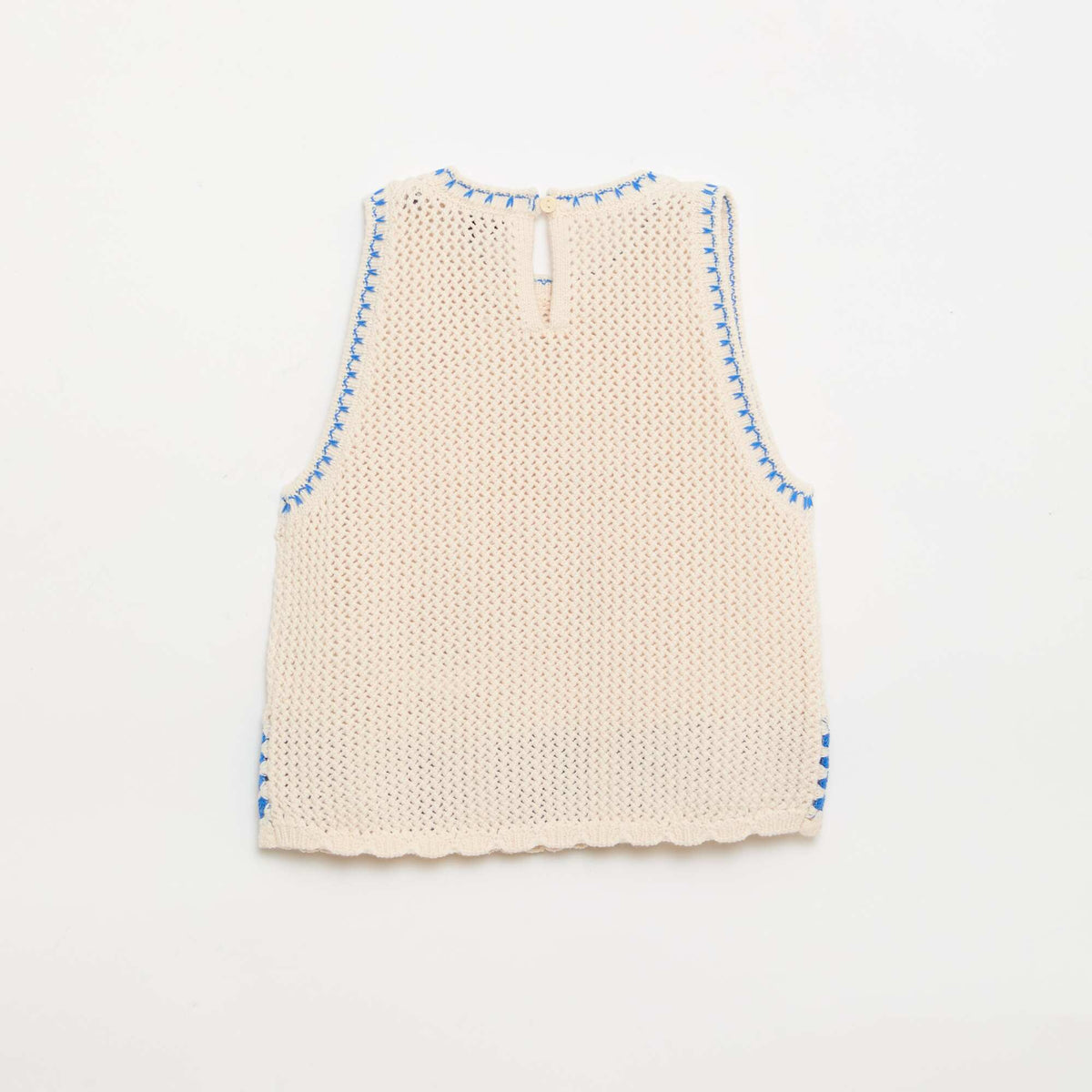 Top en crochet sans manches BEIGE