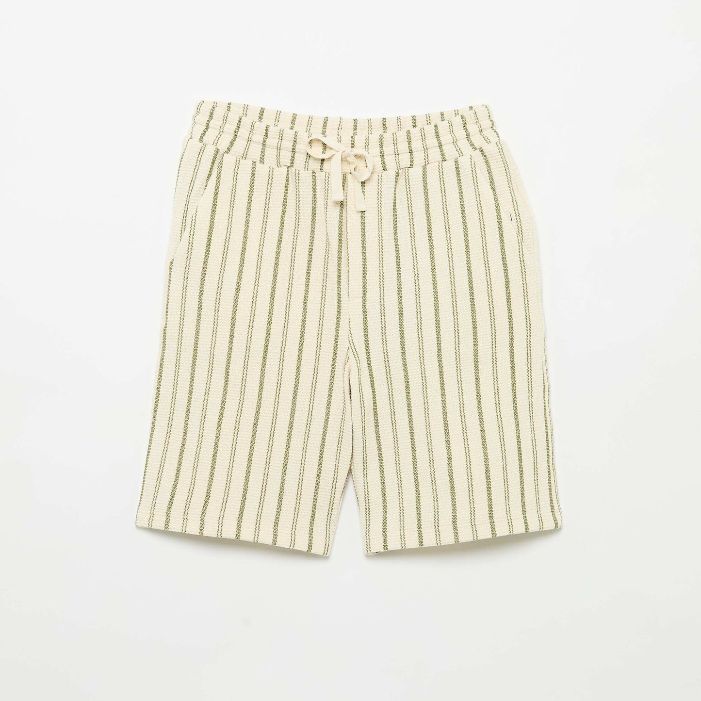 Short en maille rayée BEIGE