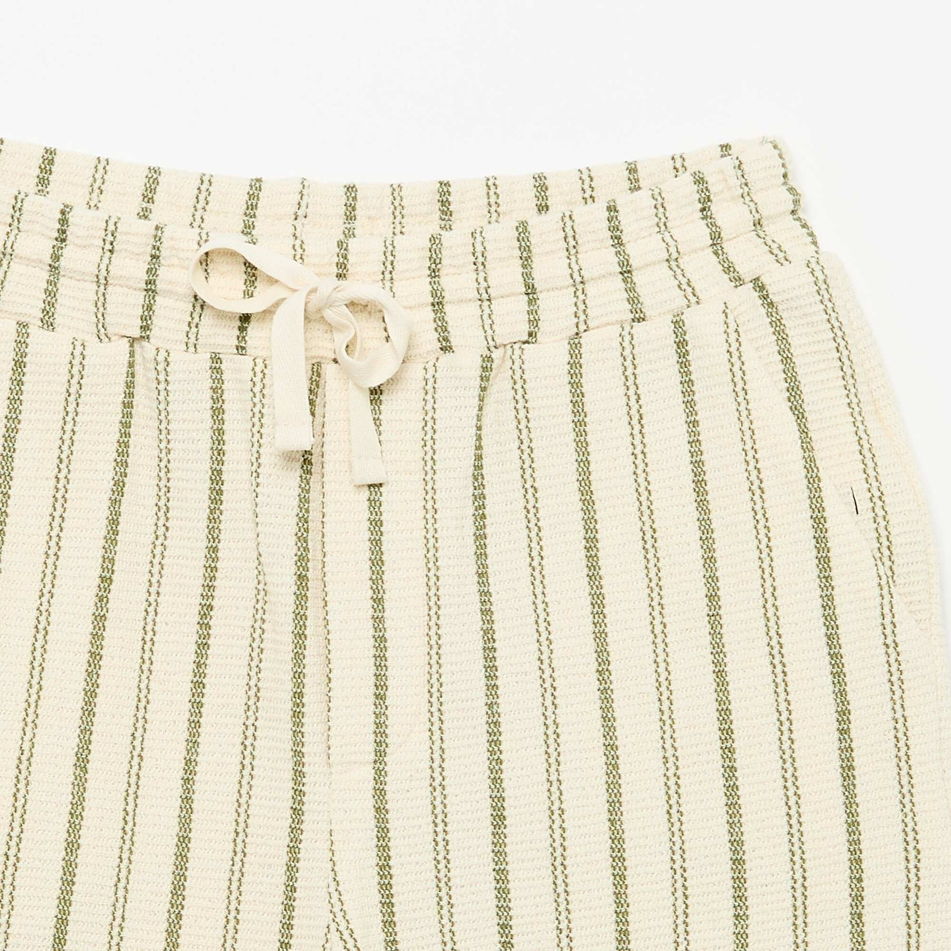 Short en maille rayée BEIGE