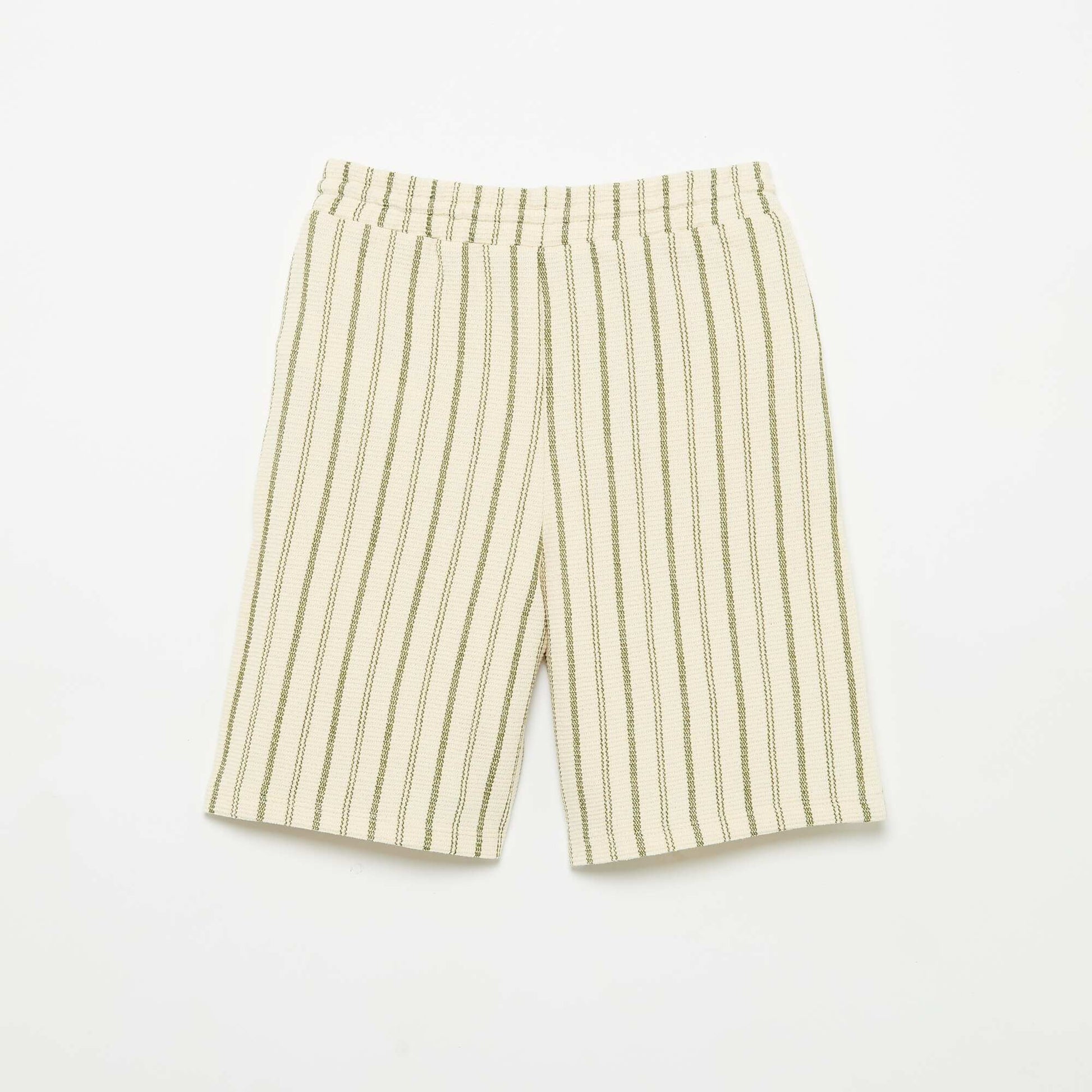 Short en maille rayée BEIGE