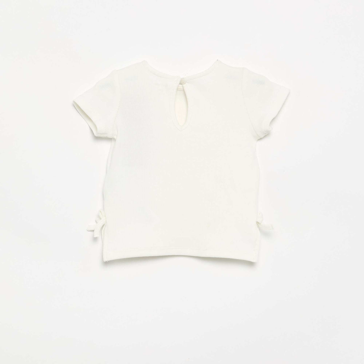T-shirt à manches courtes avec nœuds BLANC