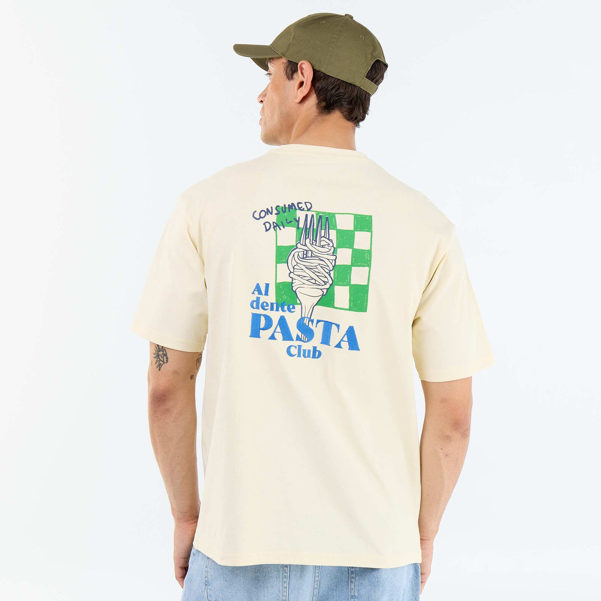T-shirt homme en coton à motif placé à col rond JAUNE