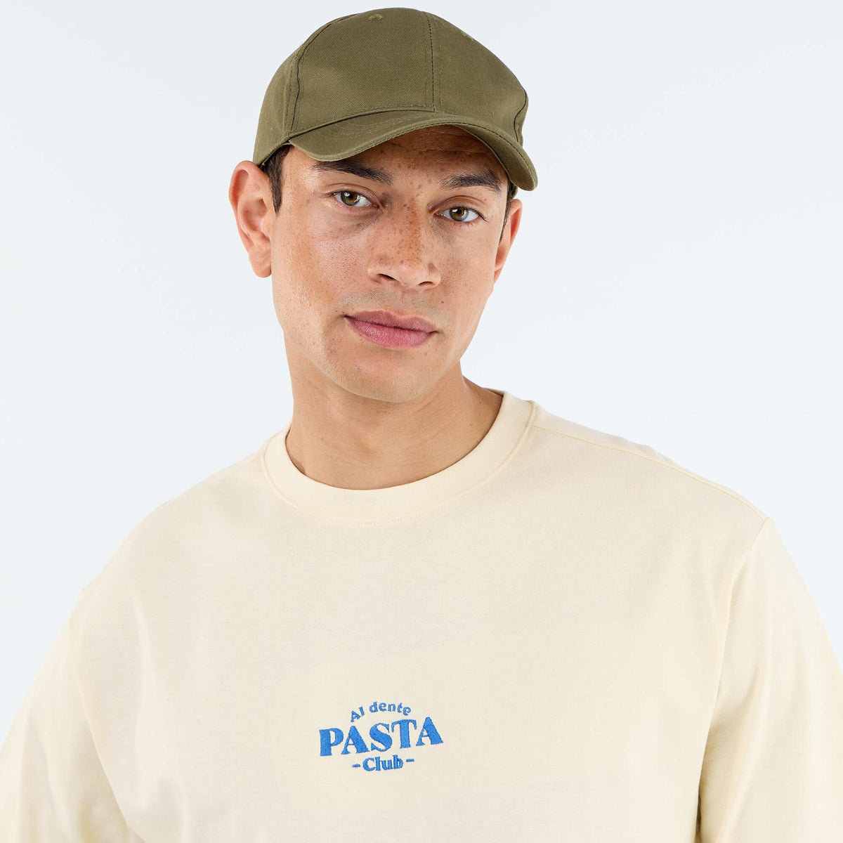 T-shirt homme en coton à motif placé à col rond JAUNE