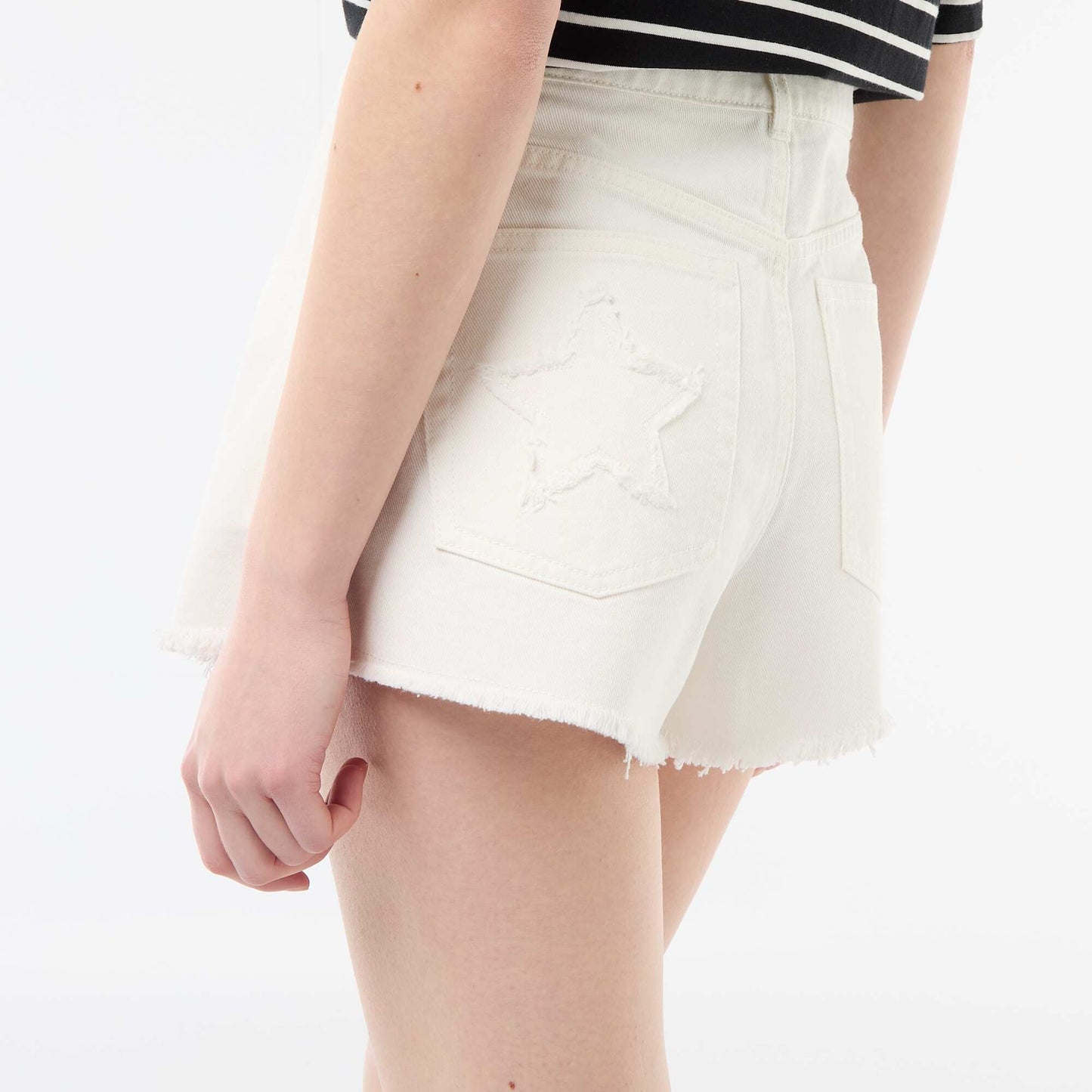 Mini-short en twill BLANC