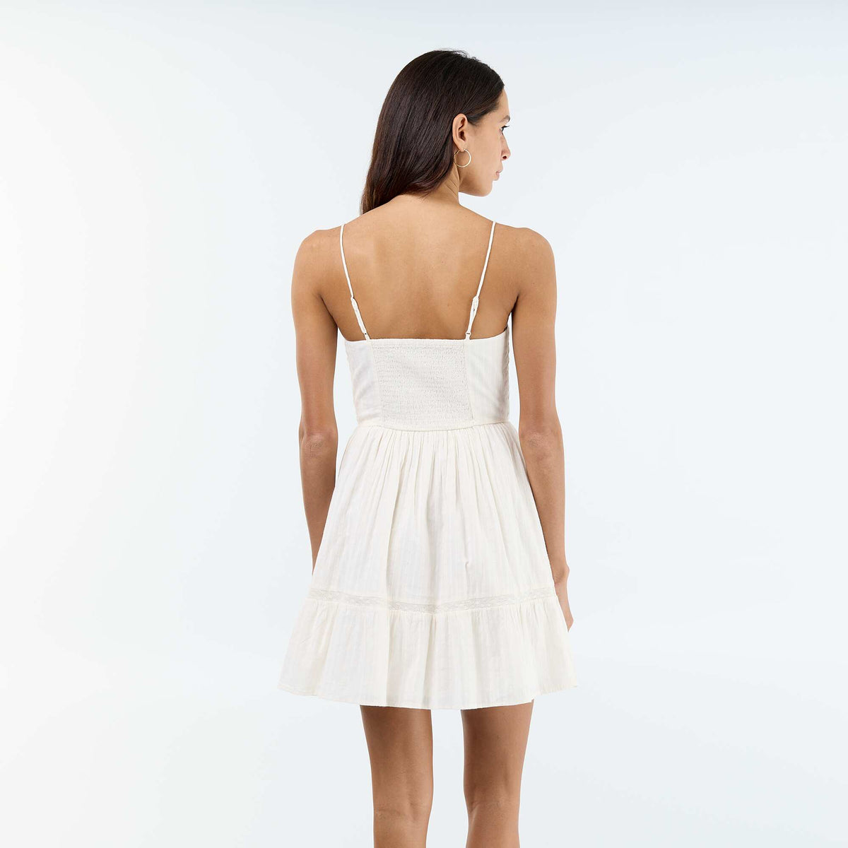 Robe évasée à bretelles BLANC