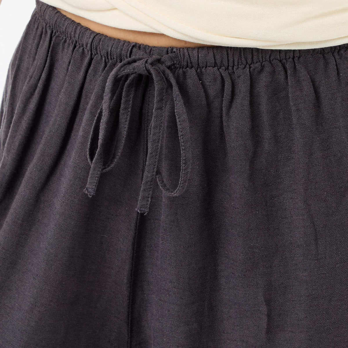 Pantalon large femme taille élastiquée à bas resserré GRIS