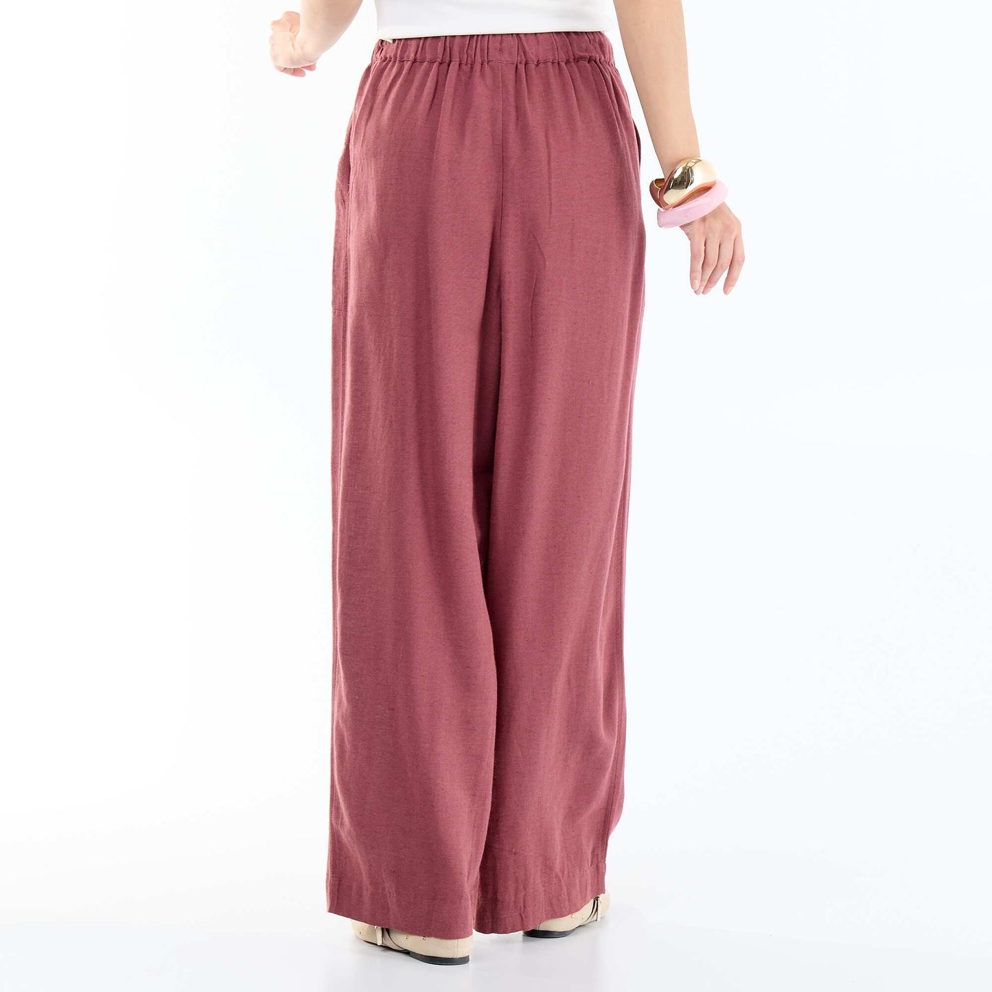 Pantalon large en lin femme ROSE