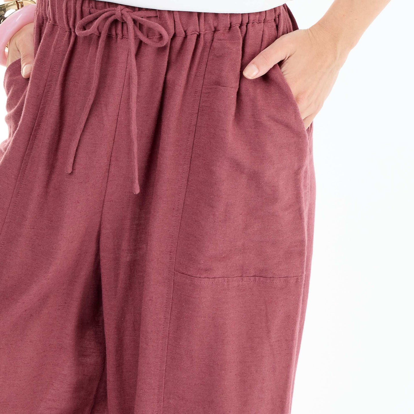 Pantalon large en lin femme ROSE
