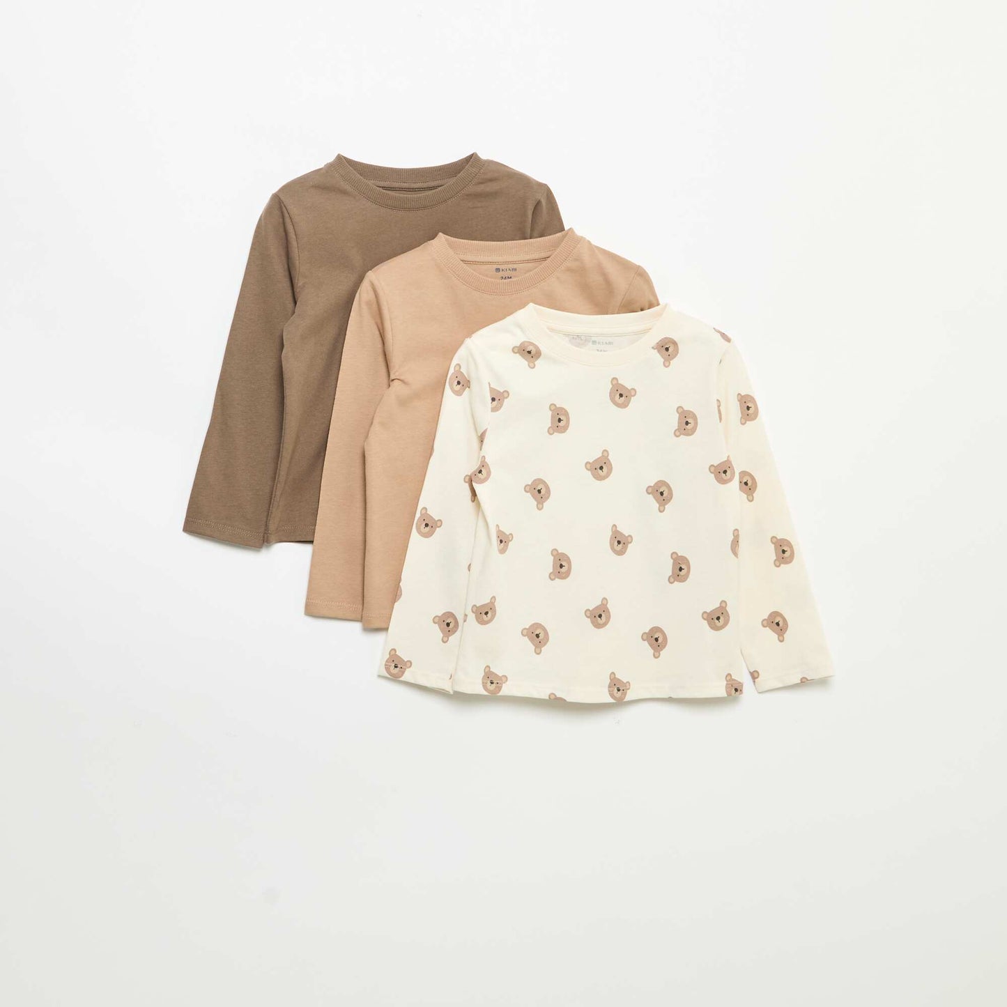 Lot de 3 tee-shirts à manches longues BEIGE