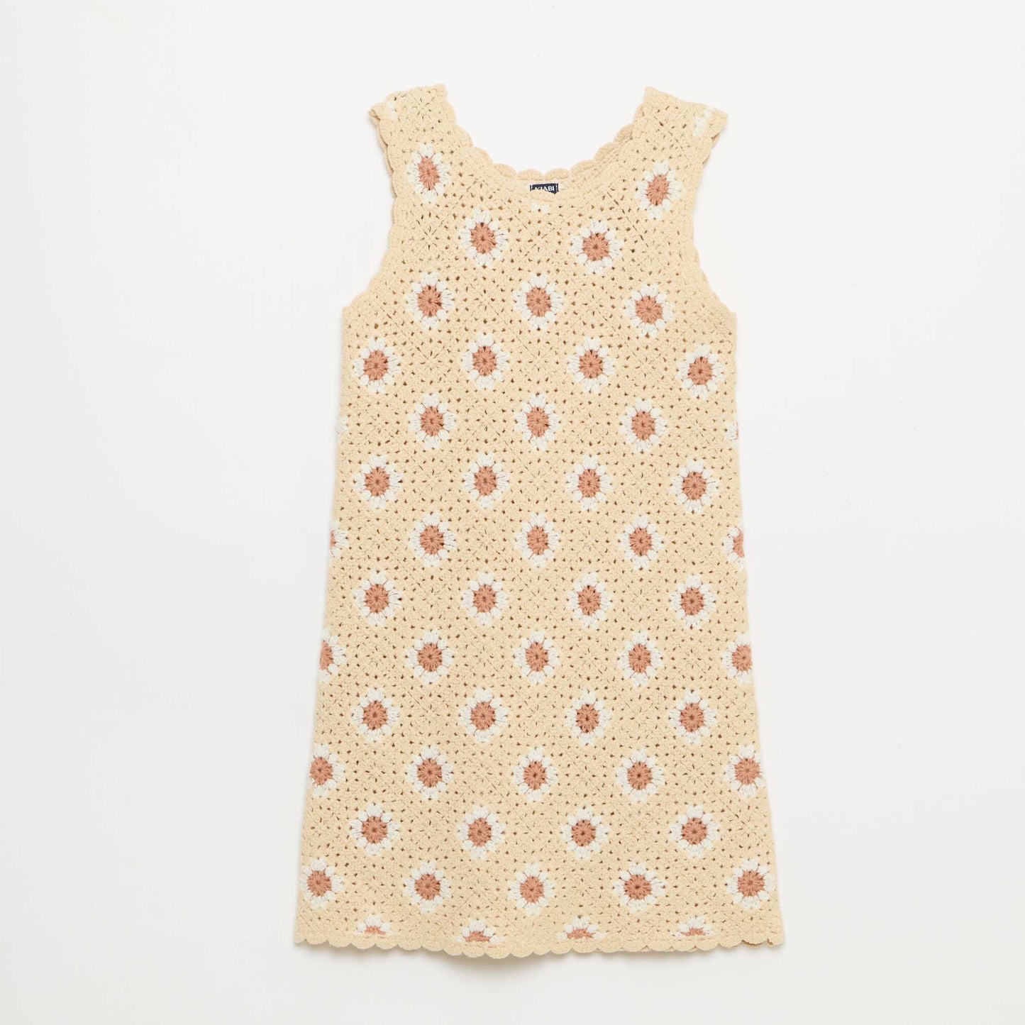 Robe en crochet avec motif BEIGE