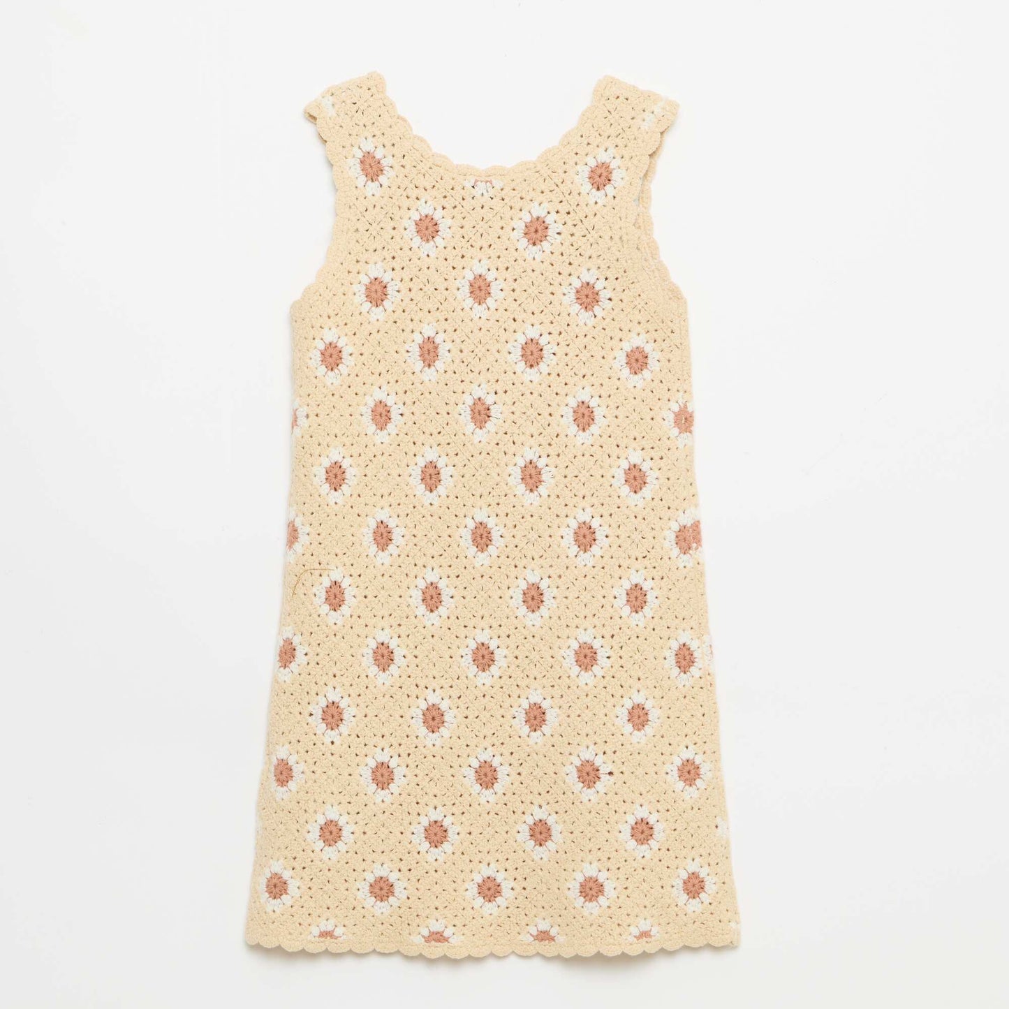 Robe en crochet avec motif BEIGE