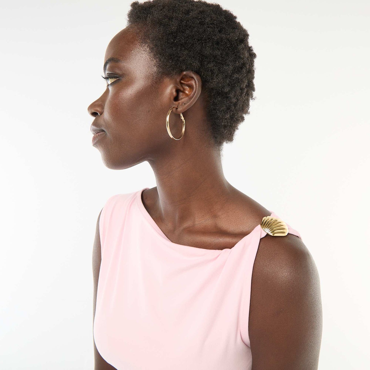 T-shirt stretch avec bijou doré ROSE