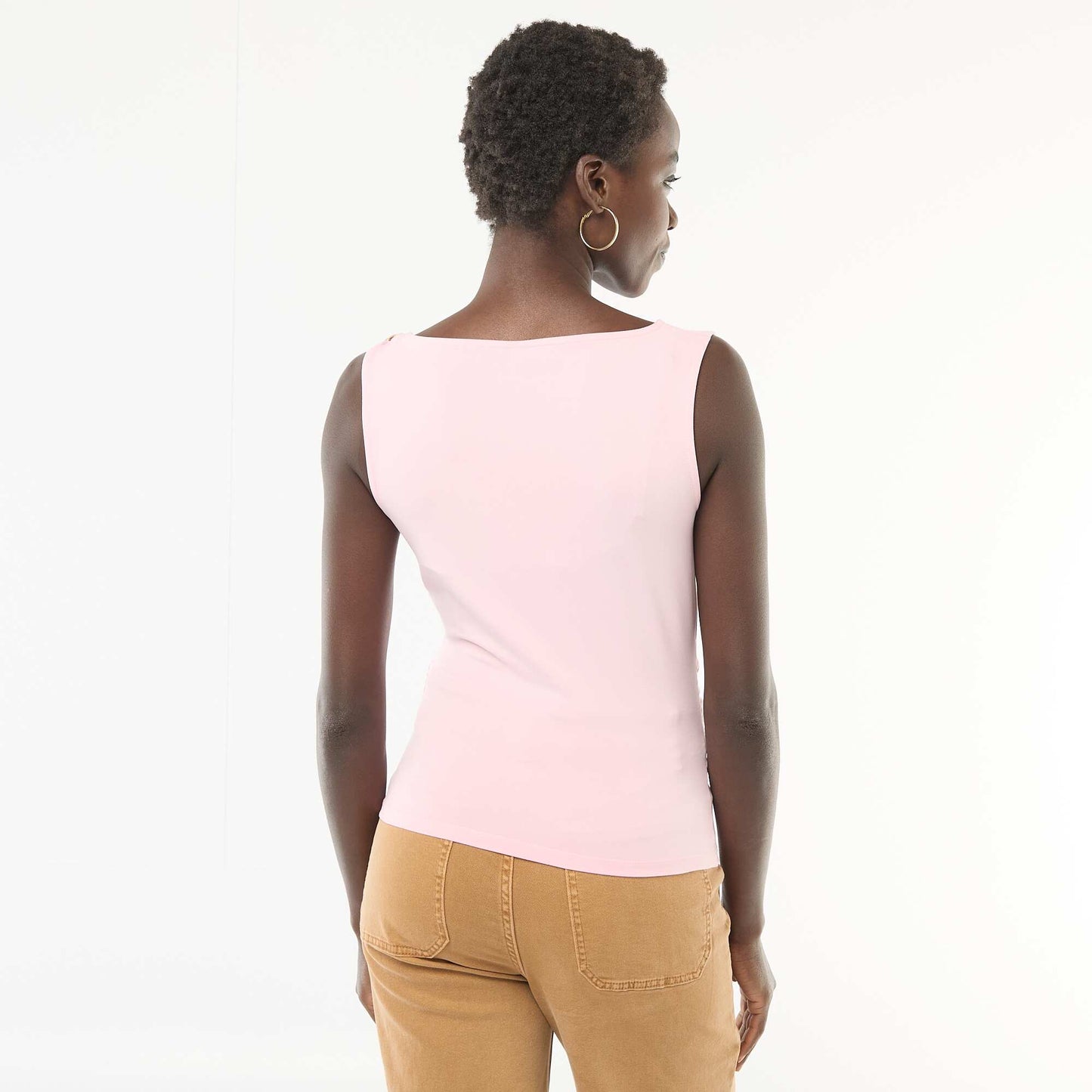 T-shirt stretch avec bijou doré ROSE